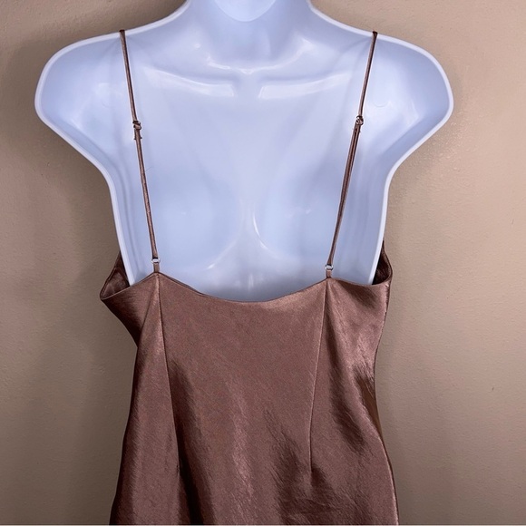 MEDIUM COTTON CANDY LA CHAMPAGNE PINK SATIN DRESS EVENT PARTY COCKTAIL COWL NECK - Picture 7 of 12